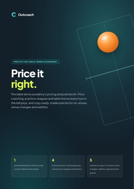 Cover of Price it right: table tennis