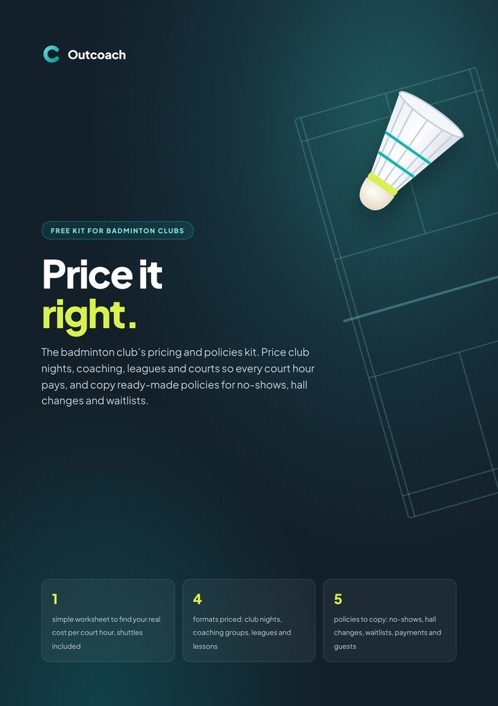 Cover of the free Outcoach kit: Price it right