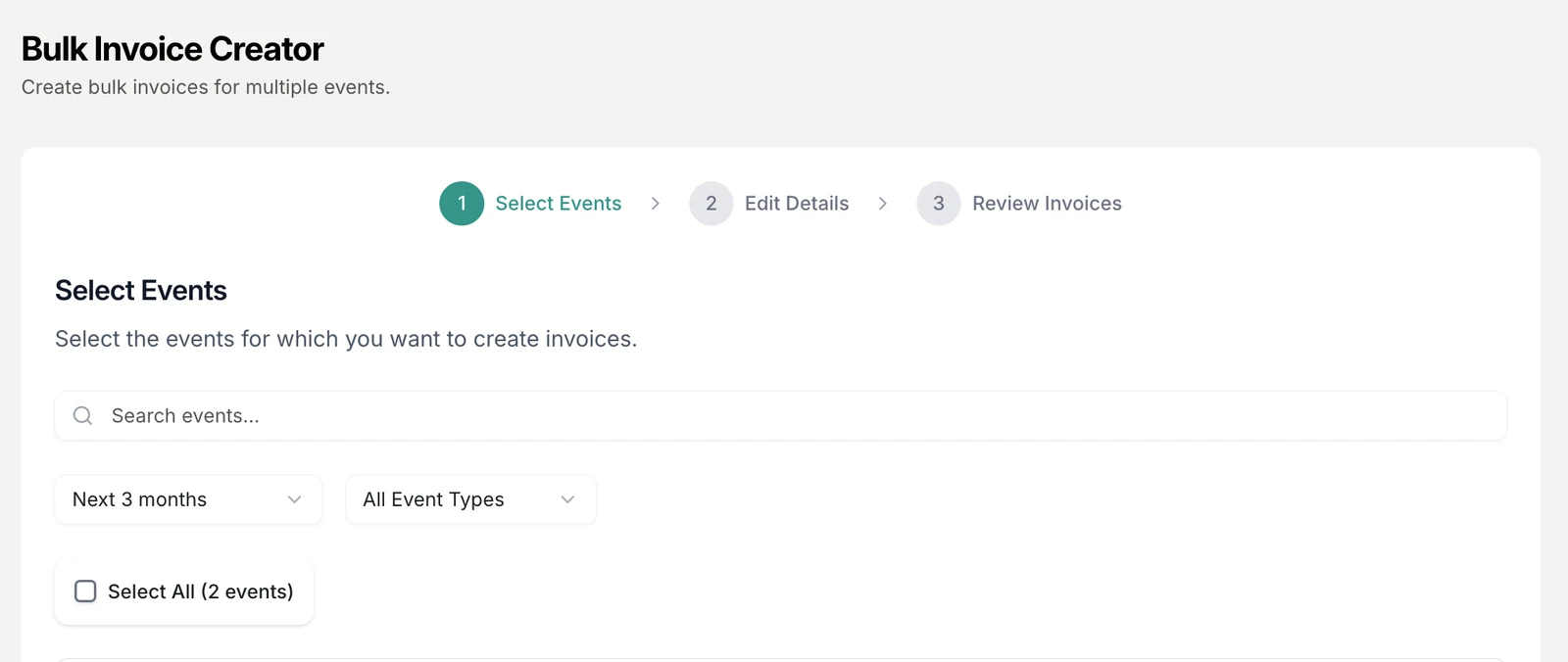 Outcoach bulk invoice creator for invoicing multiple classes in three steps