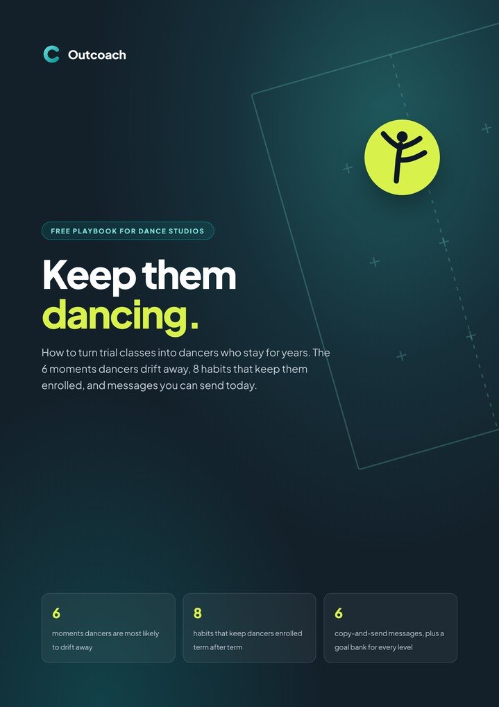Cover of the free Outcoach playbook: Keep them dancing