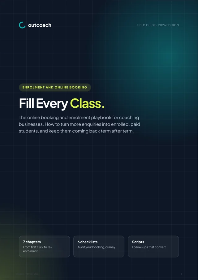 Cover of the free Outcoach guide: Fill Every Class