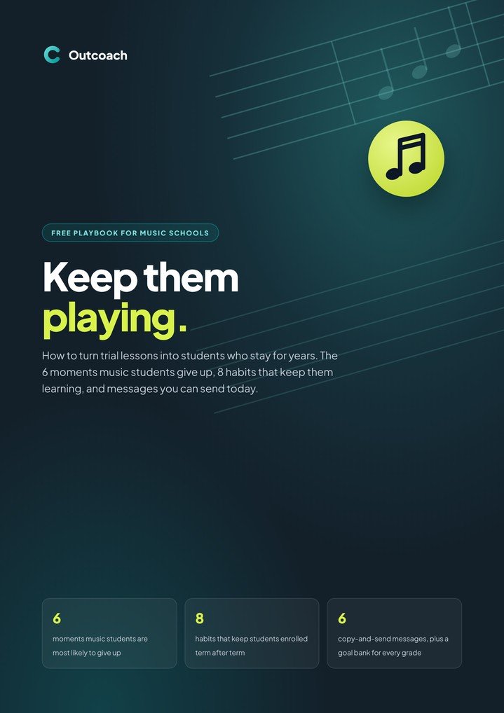 Cover of the free Outcoach playbook: Keep them playing