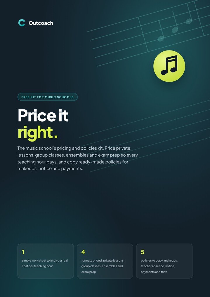 Cover of the free Outcoach kit: Price it right