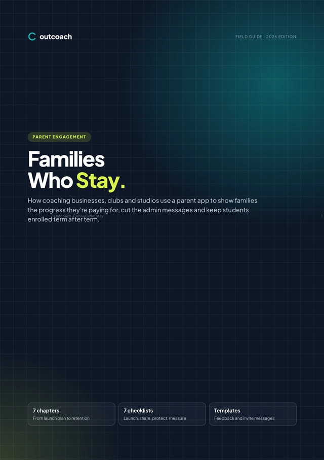 Cover of the free Outcoach guide: Families Who Stay