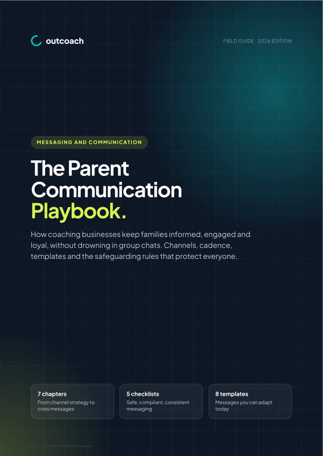 Cover of the free Outcoach guide: The Parent Communication Playbook