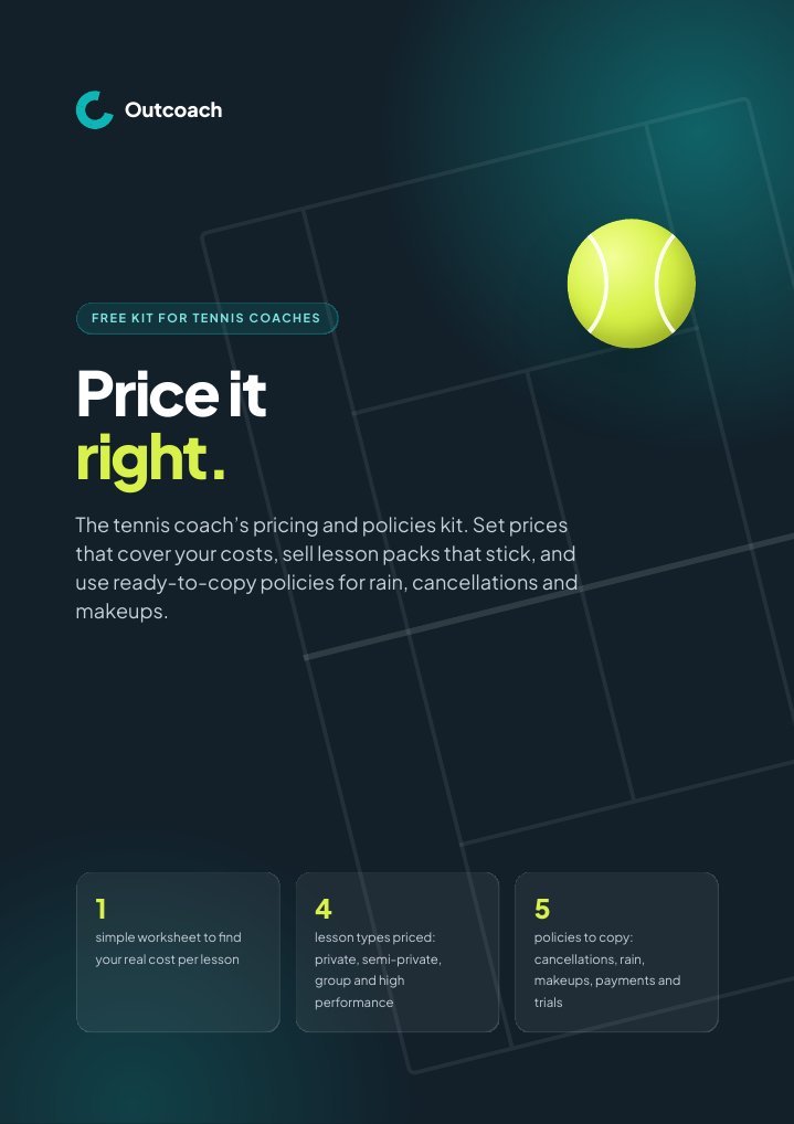Cover of the free Outcoach kit: Price it right