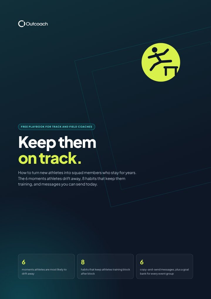 Cover of the free Outcoach playbook: Keep them on track